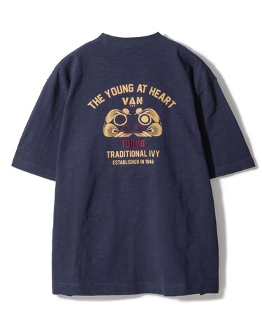 プリント刺繍Tシャツ＜だるま＞＜スラブ天竺＞