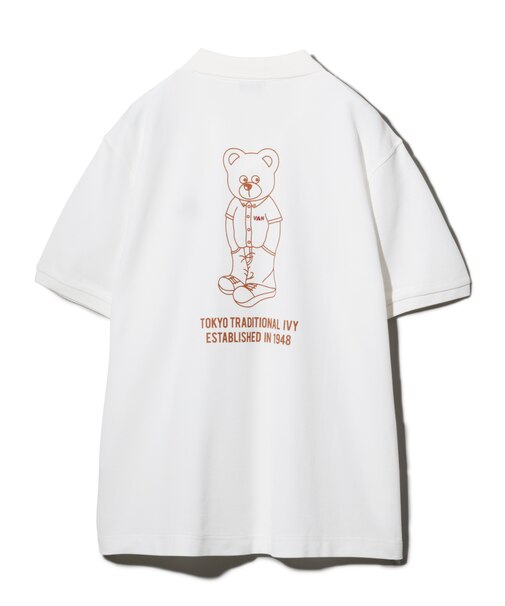 ポロシャツ＜ベアプリント＞＜鹿の子＞