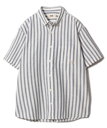 ショートBDシャツ＜パナマ織り＞＜ストライプ＞