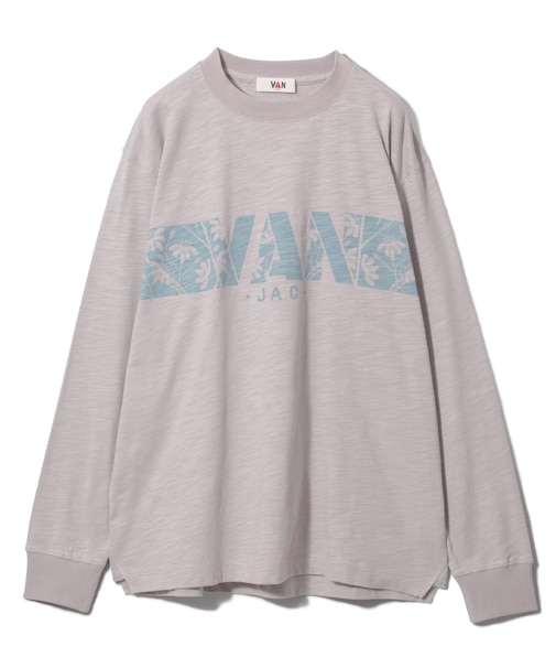 ロングスリーブTシャツ＜フラワープリント＞＜スラブ天竺＞