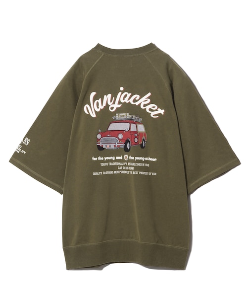 半袖トレーナー＜ミニ裏毛＞＜5分袖＞＜カーグラフィック＞