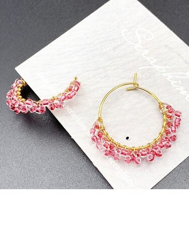 ビーズフープピアス