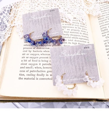 ラウンドビーズフープピアス