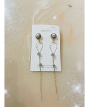 パール2ストーンロングピアス