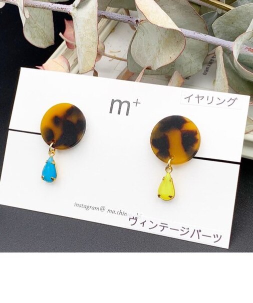 べっ甲ドロップイヤリング