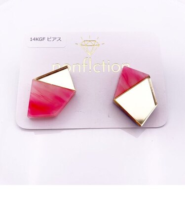 バイカラーワンポイントピアス