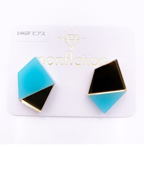 バイカラーワンポイントイヤリング