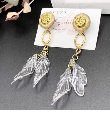 羽付き2wayピアス