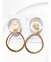 2wayクリア×ゴールドピアス