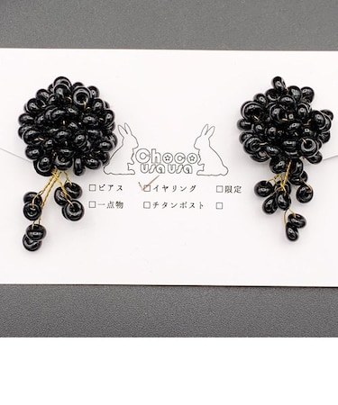 カラービーズワイヤーイヤリング