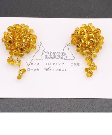 カラービーズワイヤーピアス