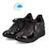 【4cm4時間防水設計】エル スポーツ ELLESPORT スッと履けるクイックフィット　レイン仕様  ニットレースアップスニーカー　ESP12595