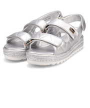 HIROKO KOSHINO FEMME キルティングとジュート風の厚底ソールが大人可愛いサンダル HRL6000