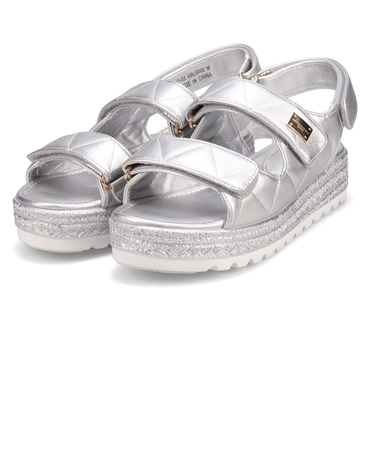 HIROKO KOSHINO FEMME キルティングとジュート風の厚底ソールが大人可愛いサンダル HRL6000