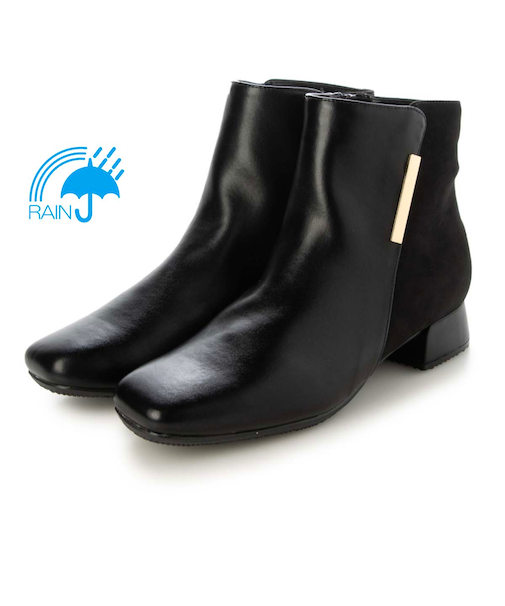 【撥水加工】テーン tehen  きらりと光る金具がアクセントのキレイめショートブーツ　TN6704