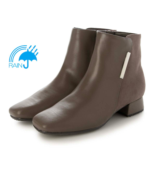 【撥水加工】テーン tehen  きらりと光る金具がアクセントのキレイめショートブーツ　TN6704