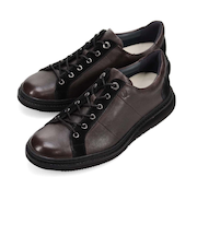 ランバンオンブルー LANVIN en Bleu レースアップコンビネーションレザースニーカー 86553