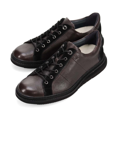 ランバンオンブルー LANVIN en Bleu  レースアップコンビネーションレザースニーカー　86553