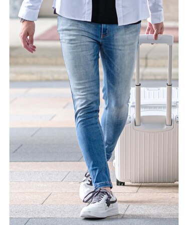 ロールアップペイントデニムパンツ