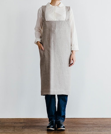 リネンスクエアクロスエプロン ナチュラル ｜ fog linen work