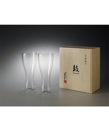 うすはり 鼓 ビールグラス（ピルスナー）木箱2P