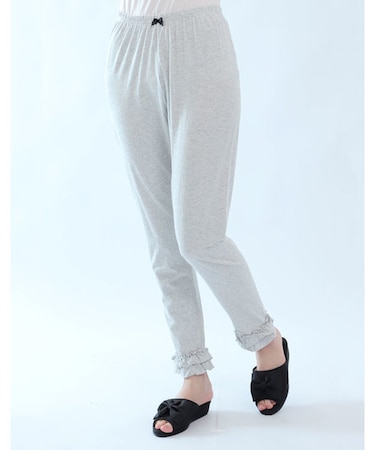 おやすみレギンス ルームウェア 綿100% お肌に優しい やわらか らくちん フリル 大人可愛い 冷え対策 冷え性 冷房対策