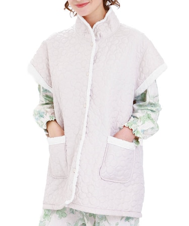 ピーチスキンキルトデイジーベスト　あったか　羽織　タンブラー乾燥可能