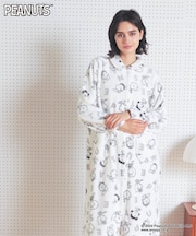 PEANUTS TMシャイニースノーワンピース ルームウェア ネグリジェ 部屋着 あったか もこもこ スヌーピー タンブラー乾燥可能