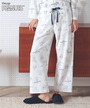 PEANUTS TMエアーニットパンツ ルームウェア パジャマ 部屋着 ボトム 肌側綿100％ 着心地がいい スヌーピー チャーリー・ブラウン おしゃれ