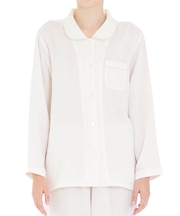 シュークリームガーゼ(R)シャツパジャマ　上下セット　ルームウェア　綿100％　やわらか　ふっくら　肌に優しい　着心地がいい　季節の変わり目　シンプル　大人可愛い　上品