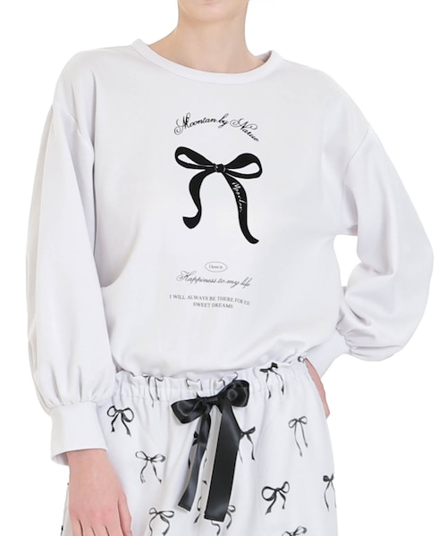 エアーニットリボンプルオーバーセットアップ 上下セット パジャマ