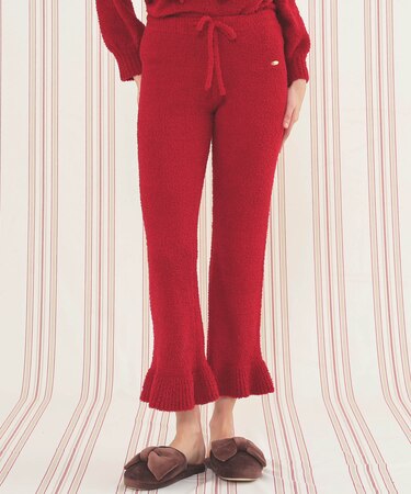 モールニットフレアパンツ 単品ボトム 部屋着 ルームウェア あったか もこもこ ふわもこ 軽やか おしゃれ 大人かわいい