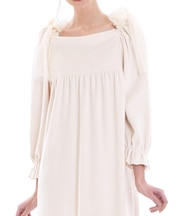 クララドレス ネグリジェ ナイトドレス ワンピース ルームウェア 部屋着 なめらか ストレッチ あったか リボン エレガント 上品 大人かわいい おしゃれ