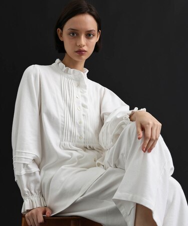 コットンフランネルシュクレフリルパジャマ ルームウェア 上下セット 部屋着 あったか やわらか 着心地がいい 綿100% お肌に優しい 大人かわいい おしゃれ 上品 エレガント