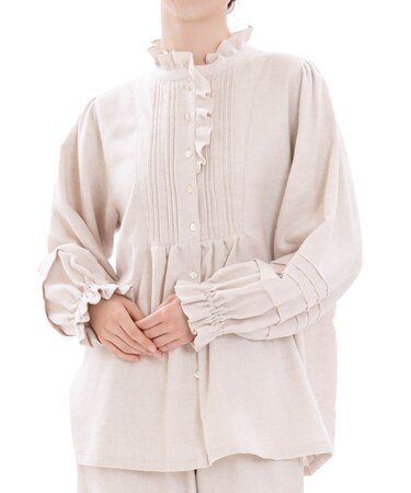 コットンフランネルシュクレフリルパジャマ ルームウェア 上下セット 部屋着 あったか やわらか 着心地がいい 綿100% お肌に優しい 大人かわいい おしゃれ 上品 エレガント