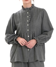 コットンフランネルシュクレフリルパジャマ ルームウェア 上下セット 部屋着 あったか やわらか 着心地がいい 綿100% お肌に優しい 大人かわいい おしゃれ 上品 エレガント