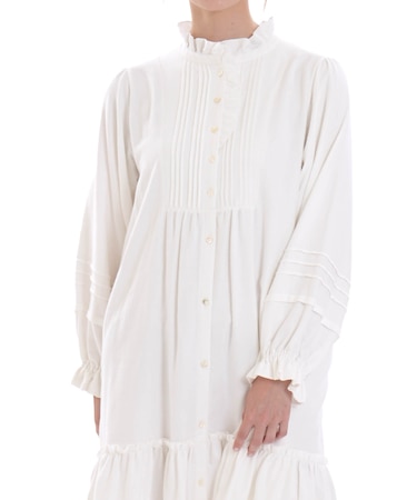 コットンフランネルシュクレフリルドレス ネグリジェ ワンピース ルームウェア 部屋着 綿100% お肌に優しい あったか 無地 エレガント 上品 大人かわいい おしゃれ