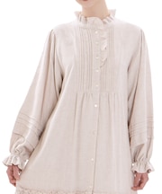 コットンフランネルシュクレフリルドレス ネグリジェ ワンピース ルームウェア 部屋着 綿100% お肌に優しい あったか 無地 エレガント 上品 大人かわいい おしゃれ