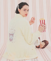 モールニットポップコーン＆ケーキカーディガン 羽織 ルームウェア 部屋着 あったか ふわもこ もこもこ 軽やか おしゃれ 大人かわいい