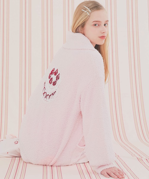 モールニットポップコーン＆ケーキカーディガン 羽織 ルームウェア 部屋着 あったか ふわもこ もこもこ 軽やか おしゃれ 大人かわいい