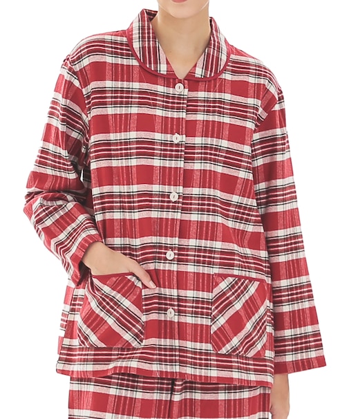 ビエラタータンチェックシャツパジャマ 上下セット ルームウェア 部屋着 綿100％ 肌に優しい 起毛 あったか やわらか 着心地がいい チェック柄 ベーシック 大人可愛い