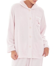 スノーパウダームジシャツパジャマ 上下セット ルームウェア 部屋着 もこもこ ふわもこ 厚手 あったか 着心地がいい 無地 大人可愛い かわいい