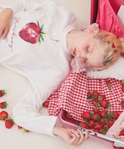 コットンスムースいちごセットアップ 上下セット ルームウェア 部屋着 綿100% お肌に優しい やわらか 着心地がいい いちご柄 上品 大人可愛い かわいい おしゃれ らくちん