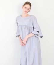 シュークリームガーゼ(R)ベーシックルームワンピース ネグリジェ ルームウェア 部屋着 綿100% お肌に優しい やわらか 着心地がいい 上品 大人可愛い おしゃれ