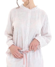 50/ダブルガーゼローズミュールフリルパジャマ 上下セット ルームウェア 部屋着 綿100% お肌に優しい やわらか 着心地がいい エレガント きれいめ 上品 大人可愛い かわいい おしゃれ