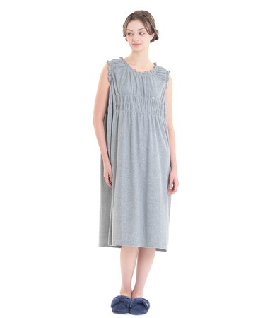 ハイクオリティーパイルノースリーブワンピース ネグリジェ ルームウェア 部屋着 綿混 お肌に優しい やわらか 着心地がいい ベーシック 無地 上品 大人可愛い かわいい おしゃれ