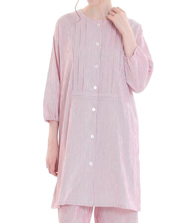 楊柳エアリールームチュニックパジャマ 上下セット ルームウェア 部屋着 綿100％ お肌に優しい やわらか 着心地がいい ベーシック 上品 大人可愛い かわいい おしゃれ