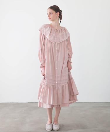 60ローンフローラワンピース ネグリジェ ワンピース ルームウェア 部屋着 綿100％ お肌に優しい やわらか 着心地がいい 刺繍 贅沢 上品 大人可愛い かわいい おしゃれ