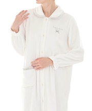 スノーパウダームジワンピース ネグリジェ 羽織 ガウン ルームウェア 部屋着 もこもこ ふわもこ 厚手 あったか 着心地がいい 無地 大人可愛い かわいい