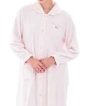 スノーパウダームジワンピース ネグリジェ 羽織 ガウン ルームウェア 部屋着 もこもこ ふわもこ 厚手 あったか 着心地がいい 無地 大人可愛い かわいい